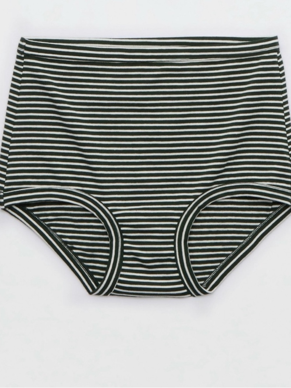 aerie High-Waist Striped Briefs in Black & White
